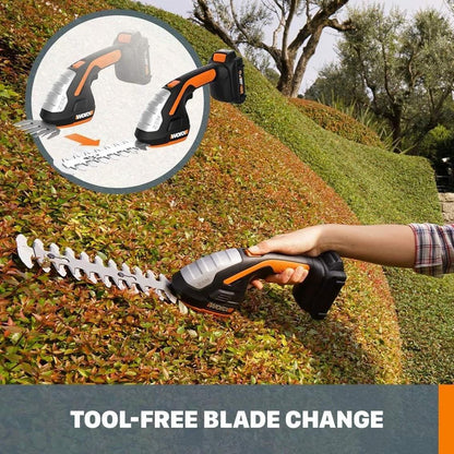 WORX Zen Powershare Cordless Hedge & Grass Trimmer 20V max | no: 1150r/min |10cm Cutting Width Grass | Shear Blade 12/20cm | Cutting Length Shrub Blade |TOOL ONLY – image 3